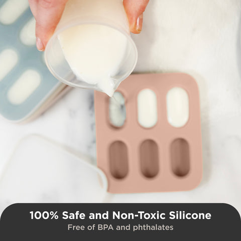 Silicone Baby Nibble Freezer Trays in Dusty Rose & Sand 2PK
