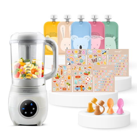 Automatic Baby Food Maker + Reusable Pouches Bundle - PO