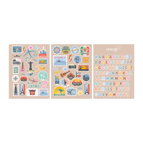 Customizable Letter & Picture Stickers 130+pk for Reusable Pouches | Big Explorer