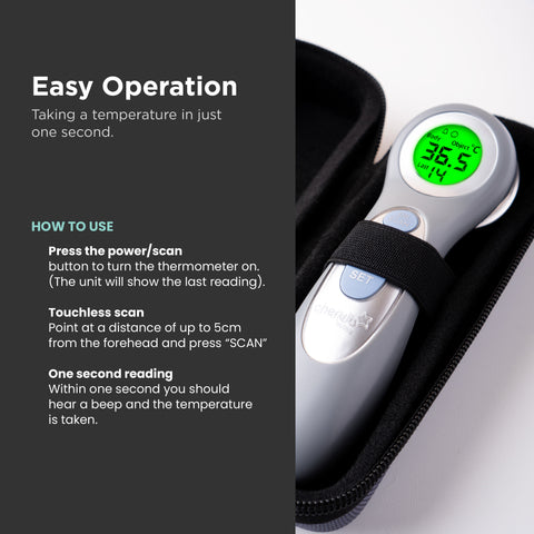 Touchless Baby Forehead Digital Infrared Thermometer - Slate