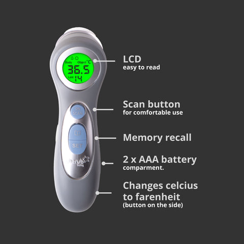 Touchless Baby Forehead Digital Infrared Thermometer - Slate