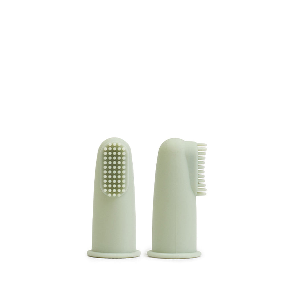 Silicone Baby Finger Toothbrush & Case - Sage