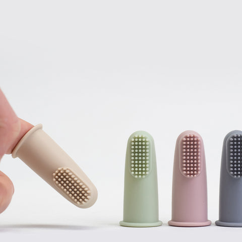 Silicone Baby Finger Toothbrush & Case in Sage