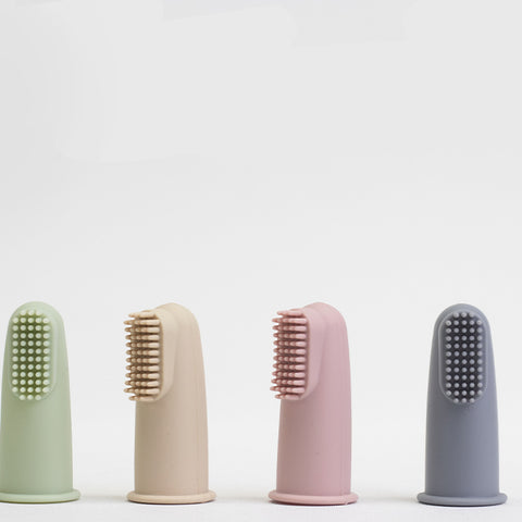 Silicone Baby Finger Toothbrush & Case in Sage