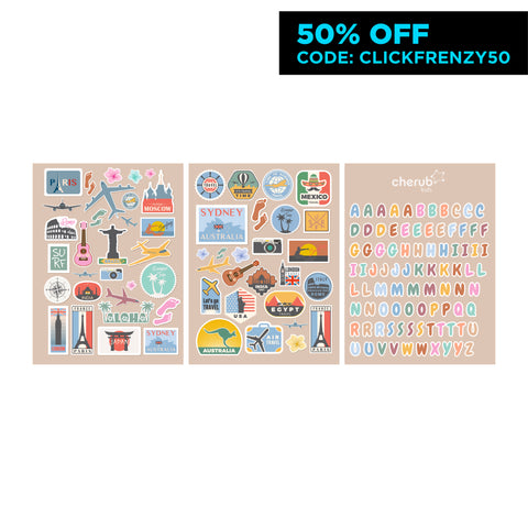 Customizable Letter & Picture Stickers 130+pk for Reusable Pouches | Big Explorer