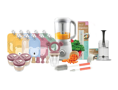 Easycook Baby Food Maker, Steriliser & Warmer Dusty Rose Sand BUNDLE