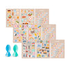 Free Gift Bundle - 130+ Picture/Letter Sticker Sets 3PK & Universal Food Pouch Spoons 2PK - Aqua & Mint