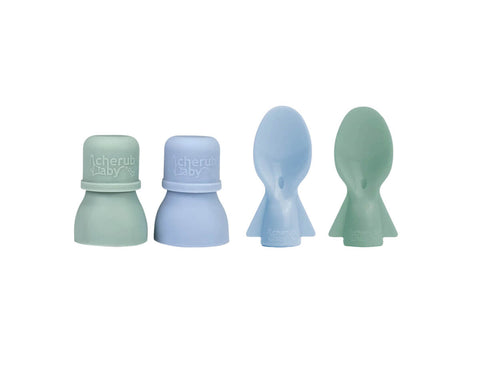 Food Pouch Spoons & Spouts Bundle - Cerulean & Sage