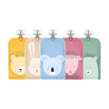 Reusable Baby Food Pouches, Yoghurt Pouches - Animal Set 150ml 5PK