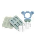 Silicone Baby Fresh Food Feeder + Silicone Nibble Tray 2PK + 2PK Nets - Cerulean & Sage | BF BUNDLE SALE