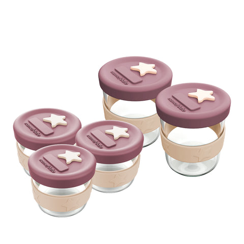 Silicone & Glass Storage 3PK 120ml + Storage 2PK 180ml Dusty Rose & Sand | BF BUNDLE SALE