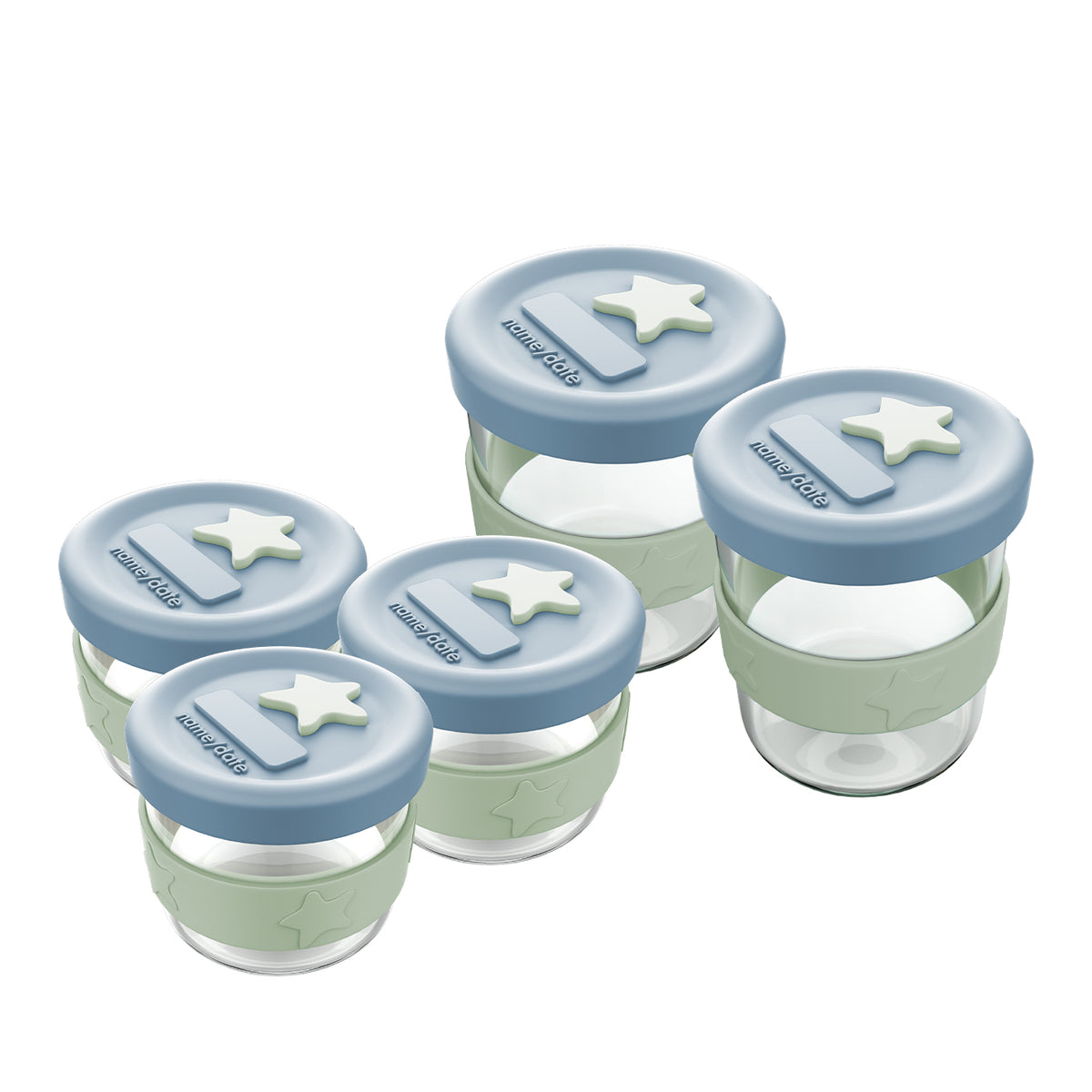 Puree Containers Silicone & Glass Baby Food Storage 3PK 120ml - Puree Containers ...