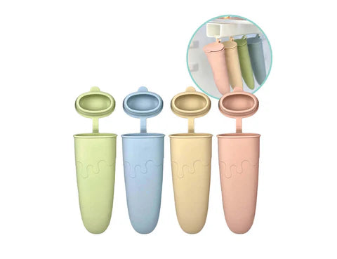Customisable Reusable Food Pouches 10PK + Stickers | Silicone Pouch Brush | Pouch Organiser + Icy Pole Molds BUNDLE 1