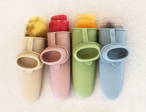 Customisable Reusable Food Pouches 10PK + Stickers | Silicone Pouch Brush | Pouch Organiser + Icy Pole Molds BUNDLE 1