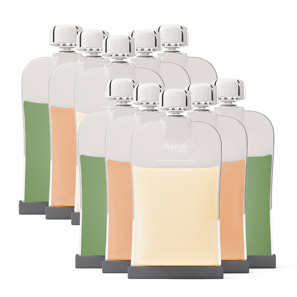 Reusable Silicone Breast Milk & Food / YoghurtPouches 10pk 180ml