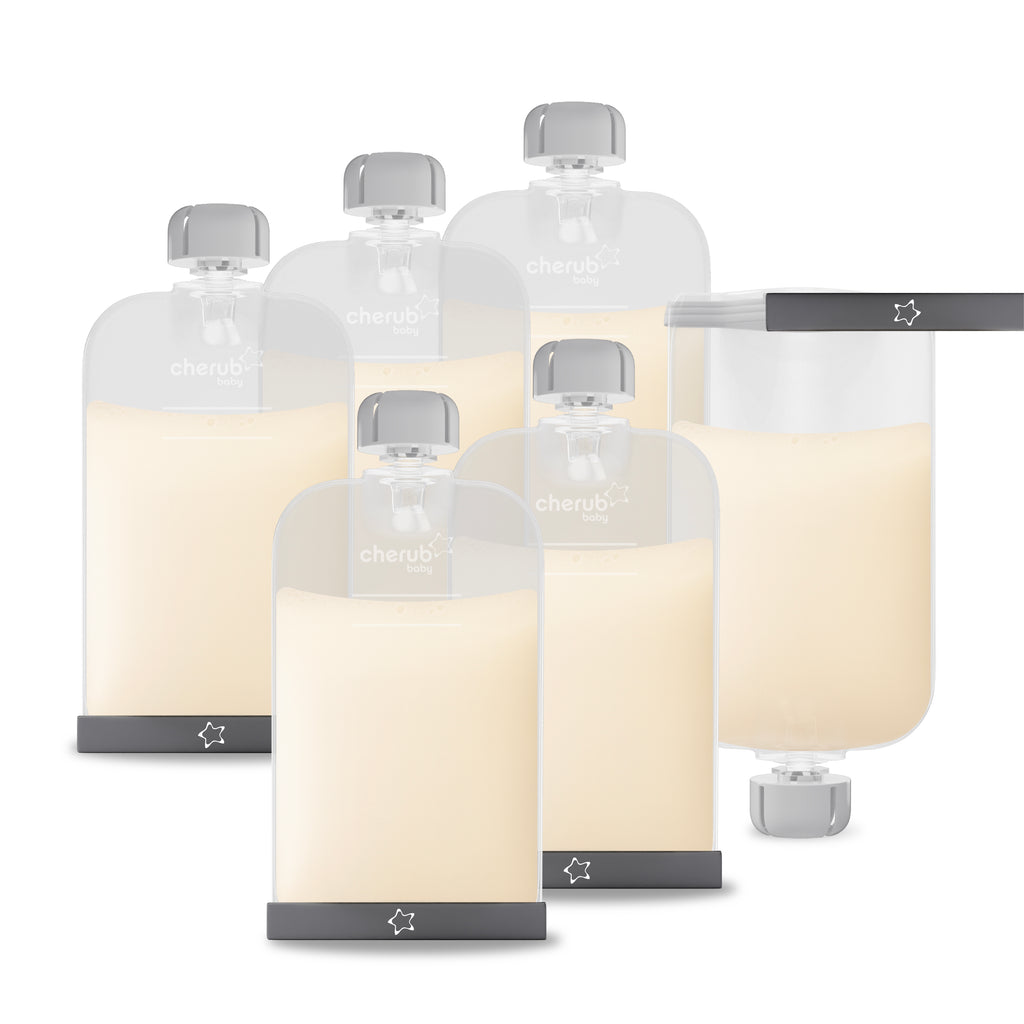 Reusable Silicone Breast Milk & Food/Yoghurt Pouches 6pk 180ml