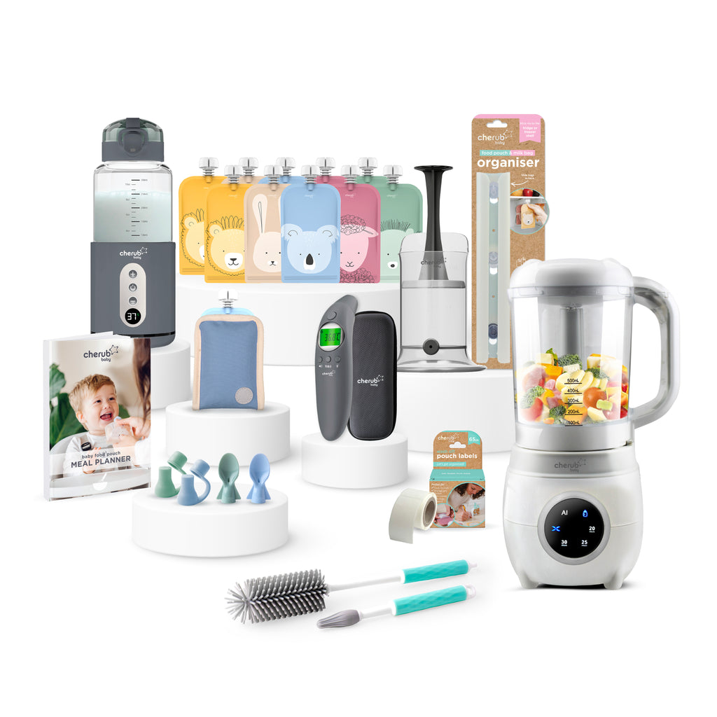 Ultimate Baby Food Maker, Bottle Warmer & Thermometer Gift Pack - Cerulean & Sage