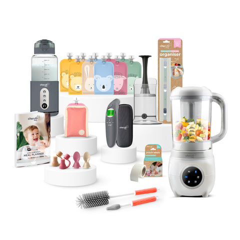 Ultimate Baby Food Maker, Bottle Warmer & Thermometer Gift Pack - Dusty Rose & Sand