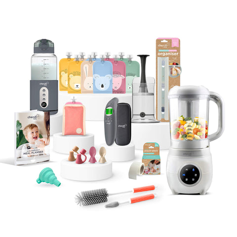 Ultimate Baby Food Maker, Bottle Warmer & Thermometer Gift Pack - Cerulean & Sage | BF BUNDLE SALE