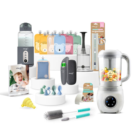 Ultimate Baby Food Maker, Bottle Warmer & Thermometer Gift Pack - Cerulean & Sage