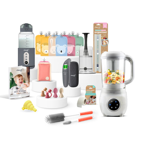 Ultimate Baby Food Maker, Bottle Warmer & Thermometer Gift Pack - Dusty Rose & Sand