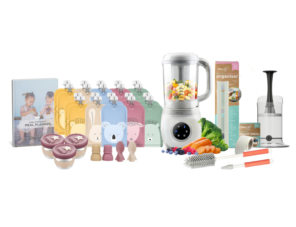 Automatic Baby Food Maker, Steriliser & Warmer Dusty Rose & Sand Bundle