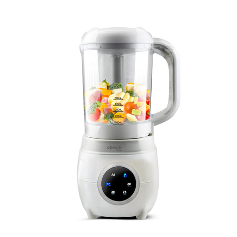 Automatic Baby Food Maker + Silicone Food Pouches Bundle | Cerulean