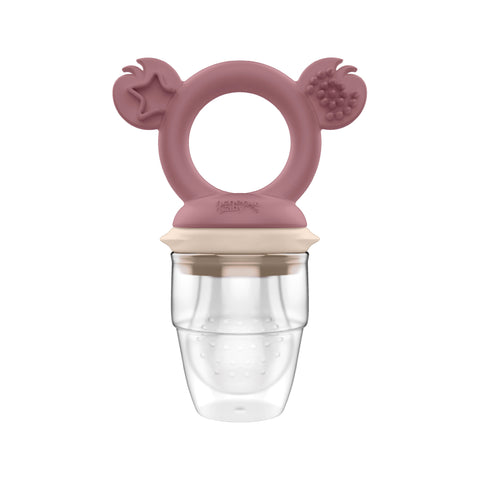 Silicone Baby Fresh Food Feeder/ Fruit Feeder - Dusty Rose & Sand
