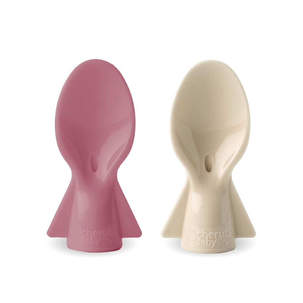 Universal Food Pouch Spoons 2 pack - Dusty Rose & Sand