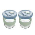 Silicone & Glass Baby Food Storage Containers 2PK 180ml - Cerulean & Sage