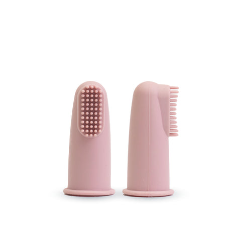 Silicone Baby Finger Toothbrush & Case - Dusty Rose