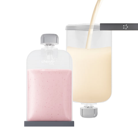 Reusable Silicone Food & Yoghurt Pouches | Breast Milk Bags 2pk 180ml
