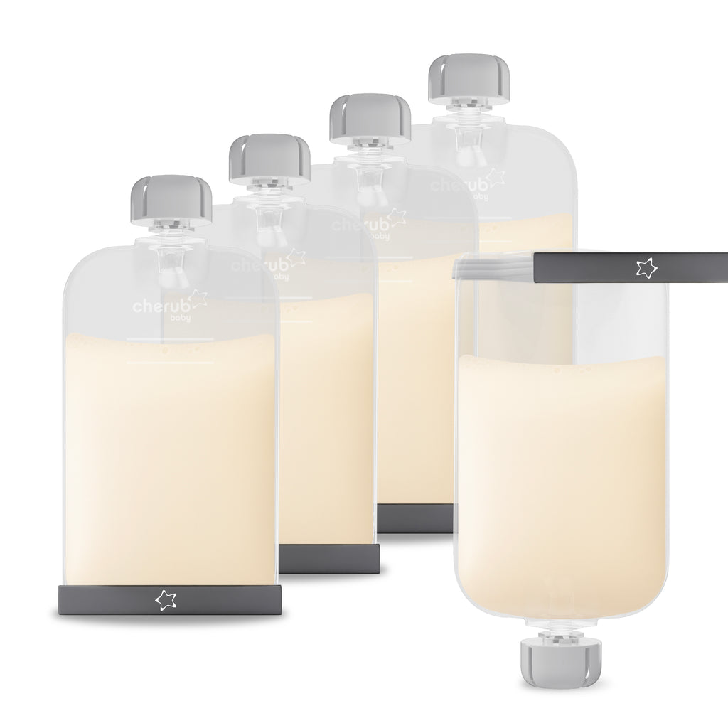 Reusable Silicone Breast Milk & Food Pouches 5pk 180ml