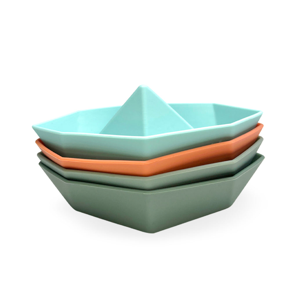 Baby Bath Toys - Silicone Baby Toy Ships 4pk