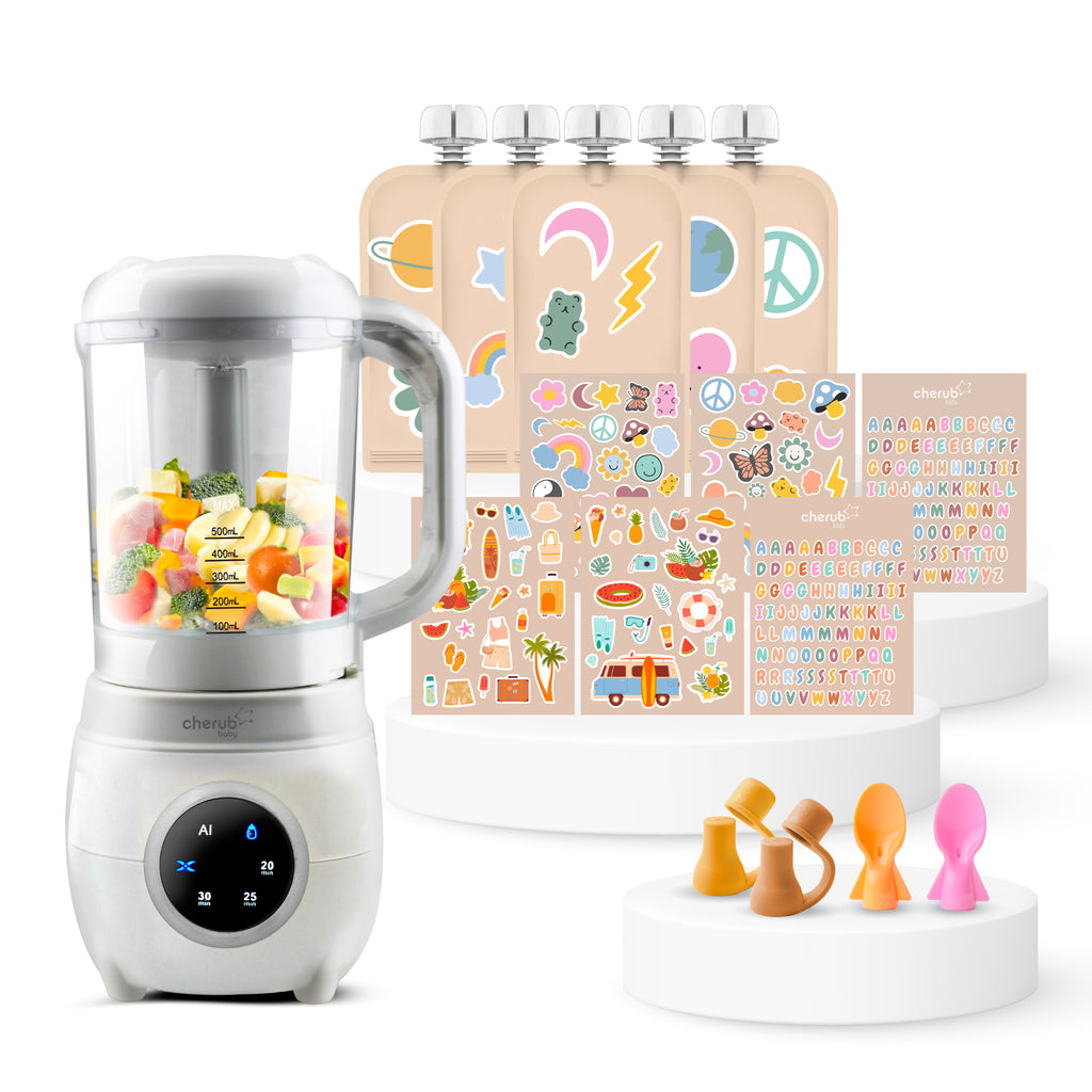 Automatic Baby Food Maker + Reusable Pouches Bundle - PO