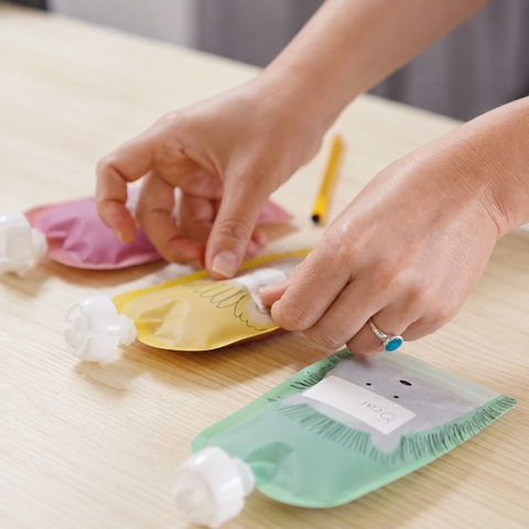 Customizable Letter & Picture Stickers 130+pk for Reusable Pouches | Big Explorer