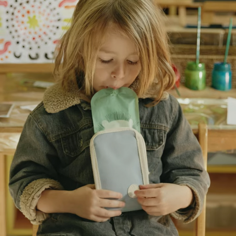 Freezable Baby Food Yoghurt Pouch Cooler Cerulean