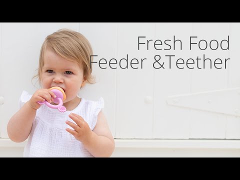 Cherub Baby Silicone Fresh Food Feeder Set Dusty Rose & Sand