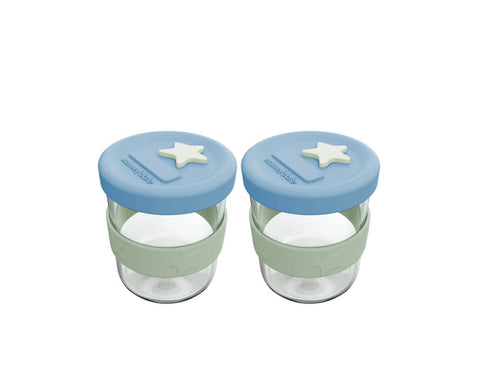 Silicone & Glass Baby Food Storage Containers 2PK 180ml