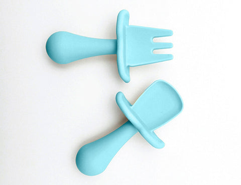 Silicone baby fork and spoon cutlery