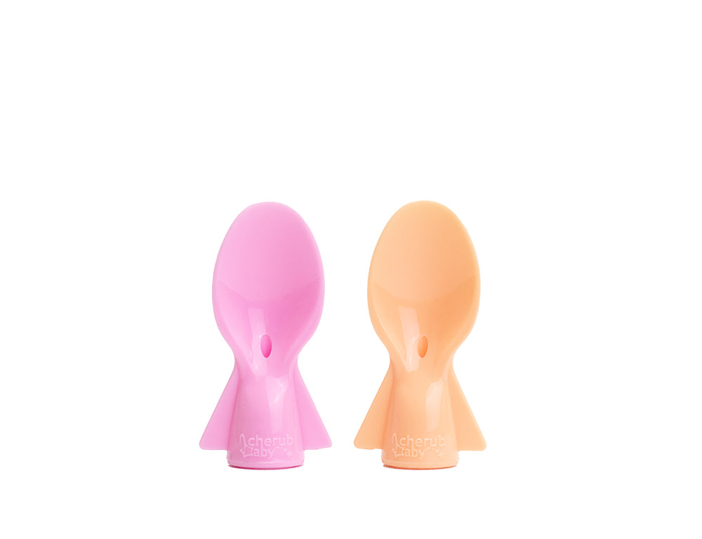 Universal Food Pouch Spoons 2 pack - Peach & Blush