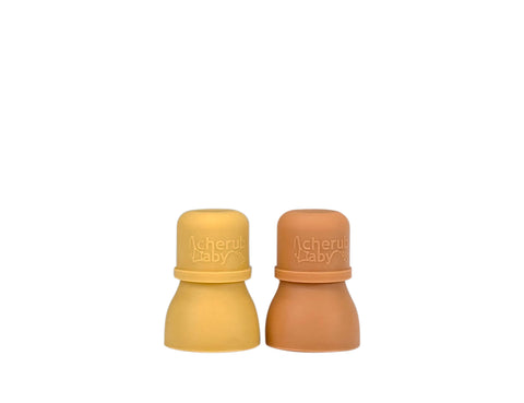 Silicone Food Pouch Soft Spouts 2PK - Mimosa/Caramel