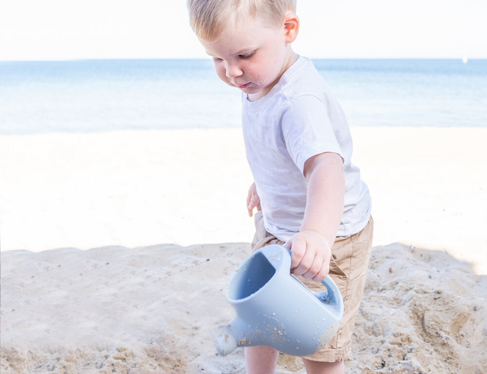 Silicone Scrunch Watering Can - Beach and Bath Toy - Duck Egg
